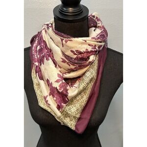 Fashion Elegance Stylish Flower Print Chiffon Scarf  Vintage Look Light Weight